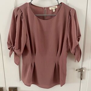 Mollini Women's Pink Top with Tie Sleeves